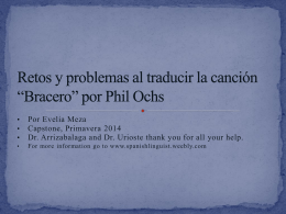 Retos y Problemas al traducir la Cancion *Bracero* por Phil Ochs