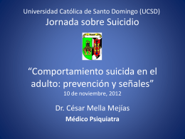 suicidio - Colegio Dominicano de Neuropsicofarmacología