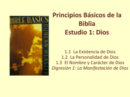 Principios Básicos de la Biblia, Estudio 1: Dios