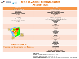 programación presentaciones ase 2013-2014