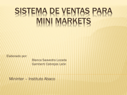 Sistema de ventas para mini markets