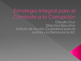 Estrategia integral para el combate a la Corrupción, Claudia Cruz