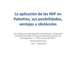 La aplicación de las NIIF en Palestina, sus posibilidades, ventajas y