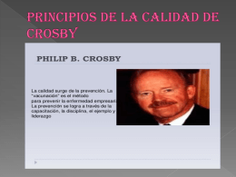 PRINCIPIOS DE LA CALIDAD DE CROSBY