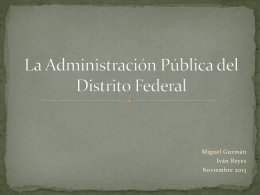 La Administración Pública del Distrito Federal