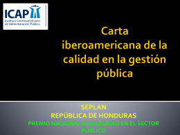 Carta iberoamericana de la calidad en la gestión pública SEPLAN