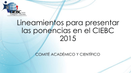 Lineamientos para presentar las ponencias en el CIEBC 2015