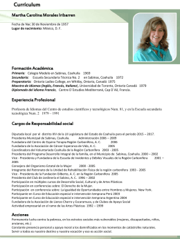 Currículum - Congreso del Estado de Coahuila