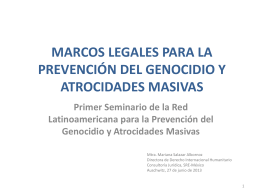 Marcos Legales para la Prevención del Genocidio y Atrocidades