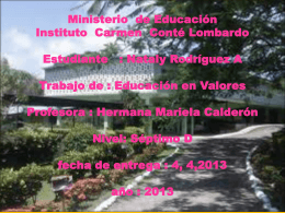 Ministerio de Educación Instituto Carmen Conté Lombardo