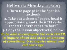 Bellwork: Monday, 1/7/2013