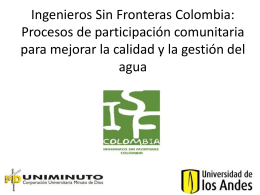 Ingenieros Sin Fronteras Colombia: Procesos de Participación
