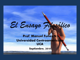 El Ensayo Filosófico - Universidad Centroamericana