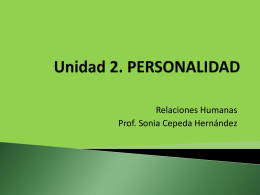personalidad - Huertas College Departamento Educación General