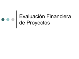 Evaluación Financiera de Proyectos