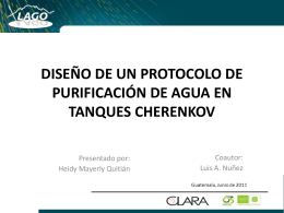 diseño de un protocolo de purificación de agua en tanques cherenkov