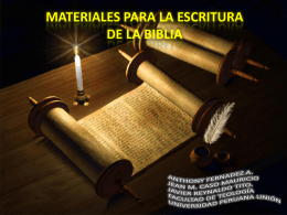 Materiales para la transmisión de las Sagradas Escrituras
