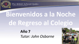 Bienvenido! - British School Quito Blogs Sites