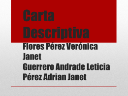 Carta Descriptiva Flores Pérez Verónica Janet Guerrero Andrade