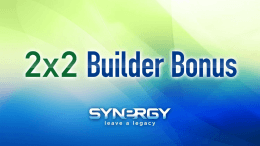2x2 Builder Bonus - Synergy WorldWide