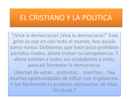 EL CRISTIANO Y LA POLITICA - IGLESIA DE CRISTO MATEO 16