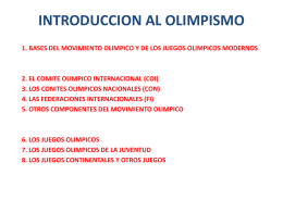INTRODUCCION AL OLIMPISMO - Comité Olímpico Dominicano