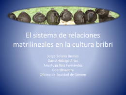 El sistema de relaciones matrilineales en la cultura 1