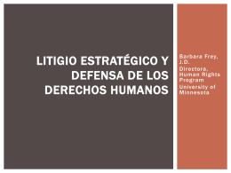 Litigio estratégico y defensa de los Derechos Humanos, por Barbara
