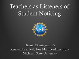 Teachers as Researchers of Student Noticing