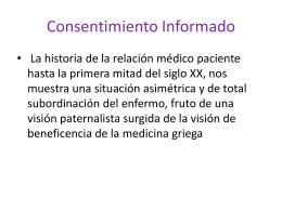 Consentimiento Informado - Asociación de Bioética y Derechos