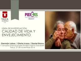 Calidad de Vida y Envejecimiento, Prof. Germán Lobos - PIEI-ES
