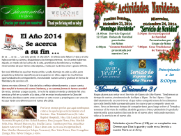 December 14 2014 Bulletin - Iglesia Bautista Puerta La Hermosa