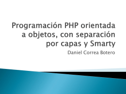Programación PHP orientada a objetos, con separación por capas y