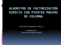 algoritmo de factorización directa con pivoteo maximo de columna