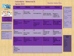 Calendarios de Actividades Calendario de Actividades