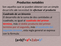 algebra 12 productos notables
