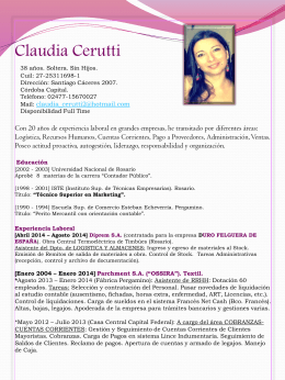 Claudia Cerutti 38 años. Soltera. Sin Hijos. Cuil
