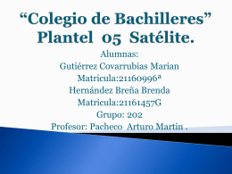 *Colegio de Bachilleres* Plantel 05 Satélite.