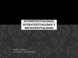 Intertextualidad, intratextualidad y metatextualidad