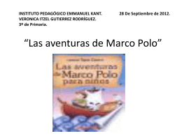 Las aventuras de Marco Polo - Instituto Pedagógico Emmanuel Kant