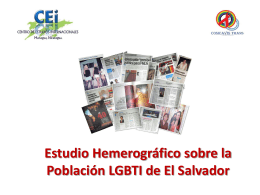 Estudio Hemerográfico sobre la Población LGBTI de El Salvador