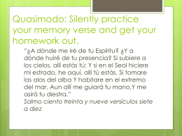 Silently practice your memory verse and get your homework out.