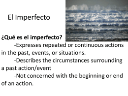 Notes Imperfect Past tense