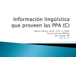 Información lingüística que proveen las PPA (C)