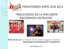 monitoreo expo sur 2012 - Gobernacion del Departamento de Tarija