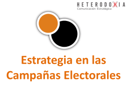 Presentación: Estrategias en las Campañas Electorales