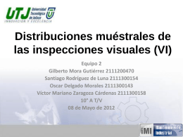 Distribuciones muéstrales de las inspecciones visuales (VI)