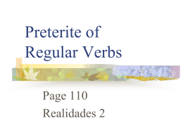 Preterite of Regualr Verbs