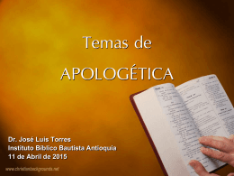 Apologéticas 2015 - Iglesia Bíblica Bautista Antioquía