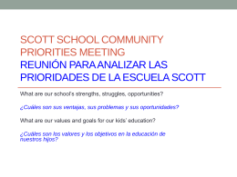 Scott School Community Priorities Meeting